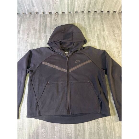 Nike Womens Tech Fleece Cropped Full Zip Hoodie Size M - Picture 1 of 6
